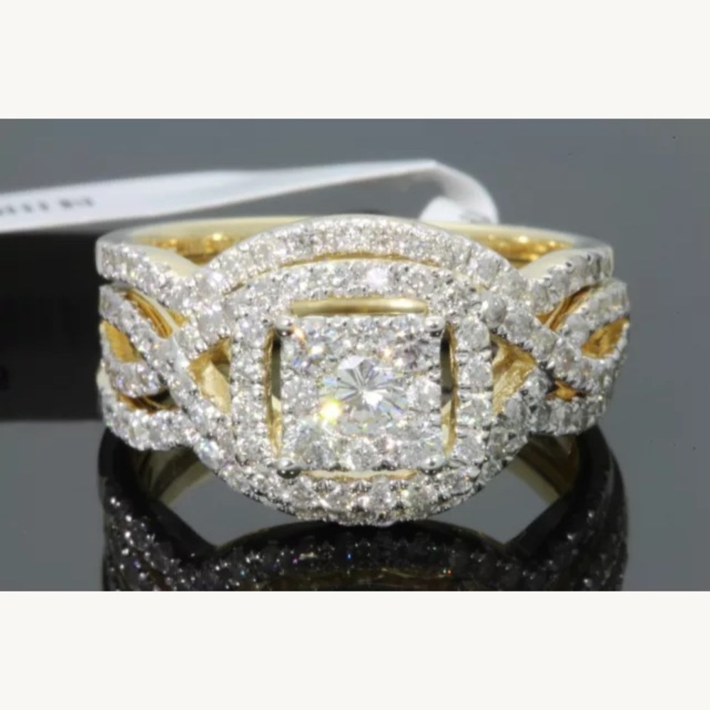 1.50 carat 10k yellow gold 3 piece diamond ring